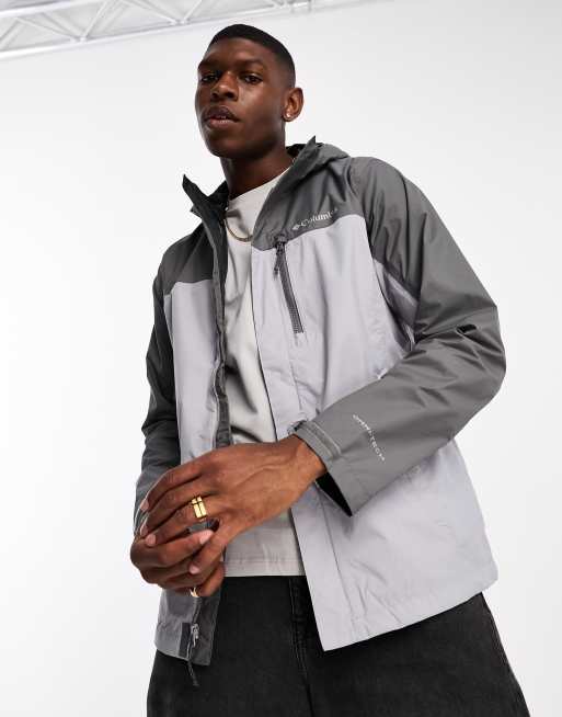 Columbia pouring adventure II waterproof jacket in grey ASOS