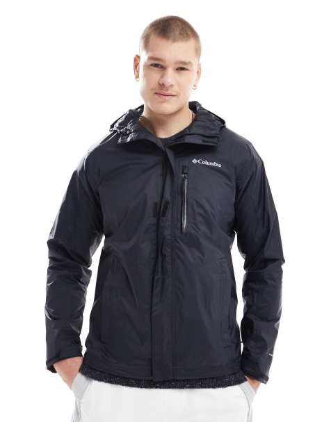 Columbia – Pouring Adventure – Regenjacke in Schwarz mit Kapuze - view 1
