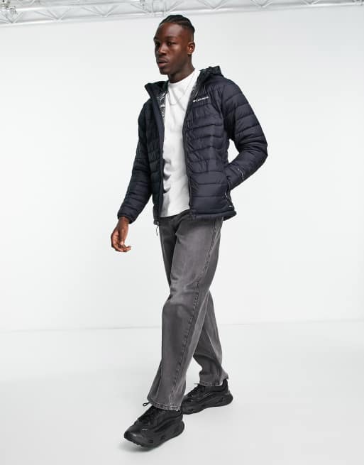 Columbia - Powder Lite - Giacca con cappuccio isolante nera, 4 di 4