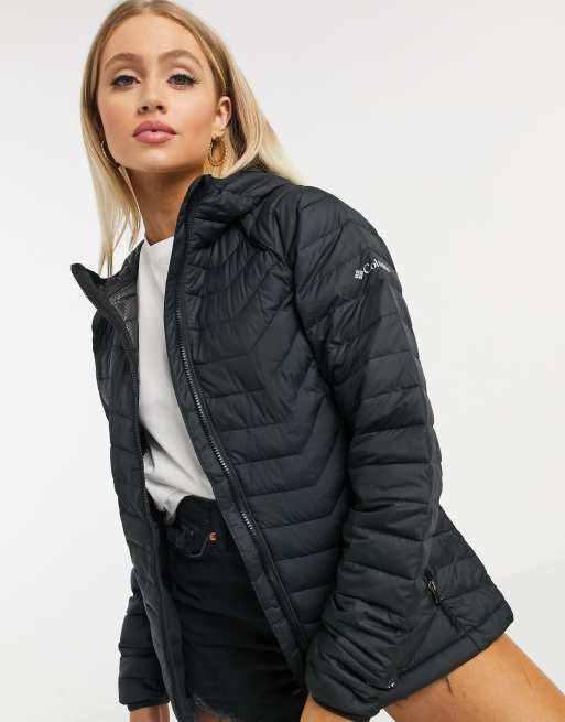 Columbia Powder Lite hooded jacket in black | ASOS