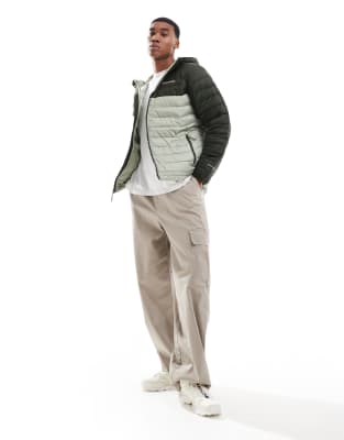 Columbia Powder Lite Hooded Jacket In Mix Green