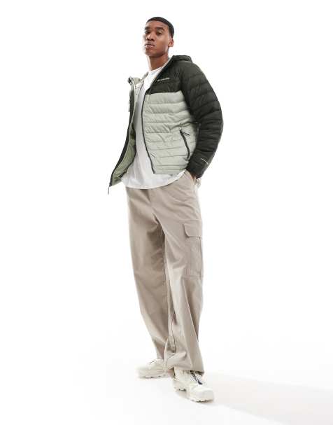 Columbia Powder Lite hooded jacket in mix green