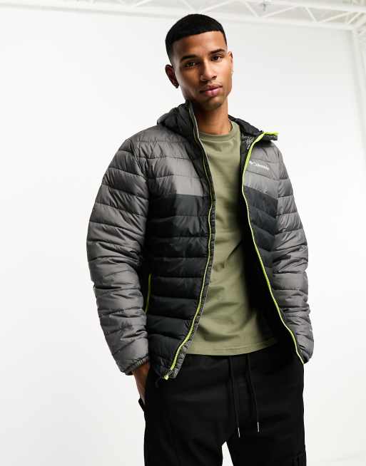 Columbia Powder Lite hooded Omni-HEAT coat in gray