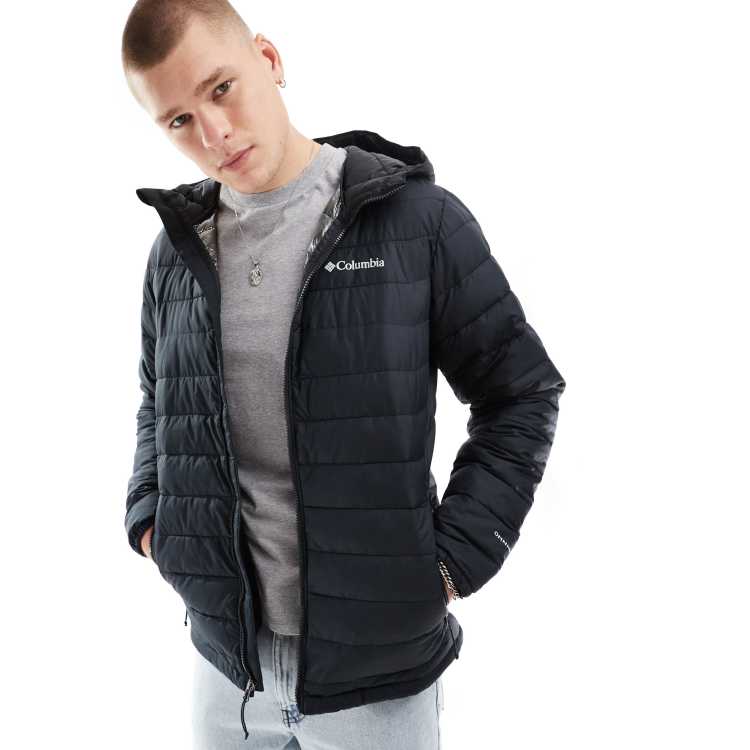 Columbia – Powder Lite II – Jacke in Schwarz mit Kapuze ASOS