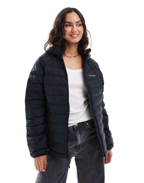 Columbia – Powder Lite II – Jacke in Schwarz mit Kapuze - view 1