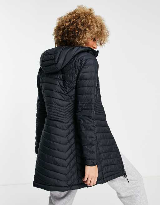 Columbia Powder Lite puffer jacket in charcoal and black Exclusive at ASOS