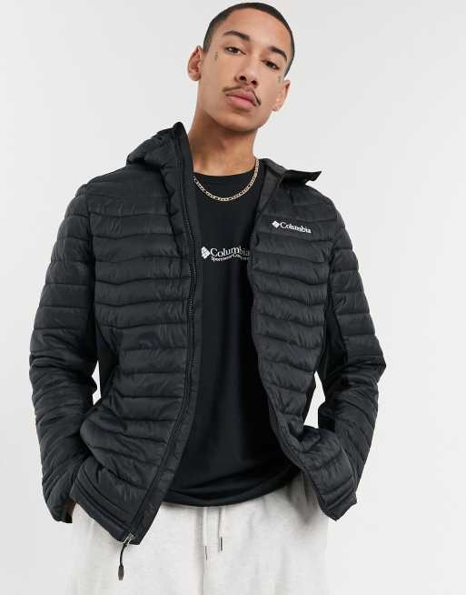 Columbia Powder Pass hooded jacket in black