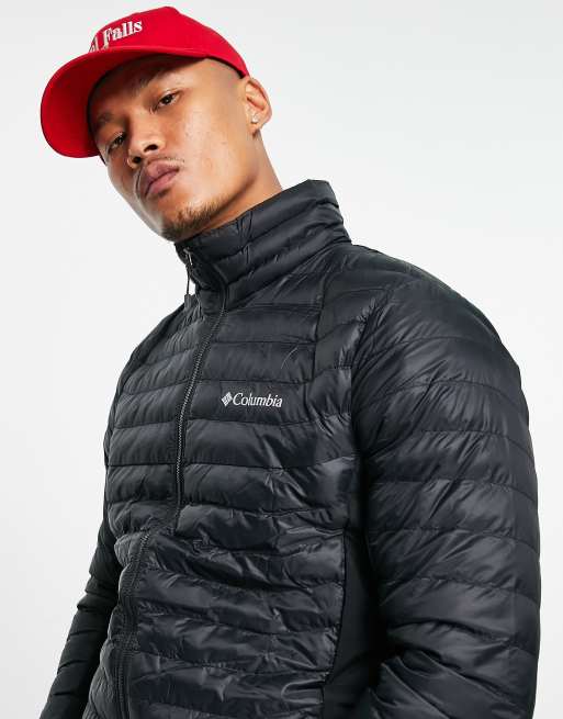 Columbia Powder Lite puffer jacket in charcoal and black Exclusive at ASOS