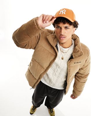 Columbia Puffect corduroy puffer jacket in brown - ASOS Price Checker