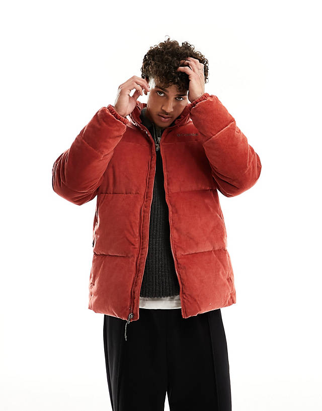Columbia - puffect corduroy puffer jacket in red