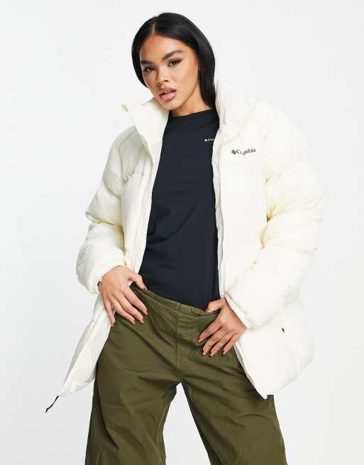 Columbia Puffect crinkle finish nylon puffer jacket in off white ...