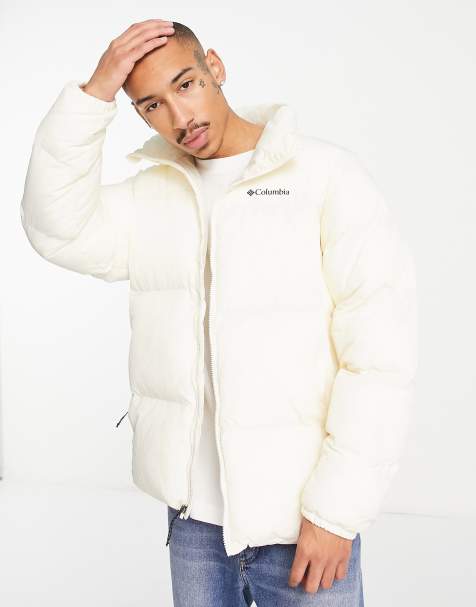 Men white puffer clearance jacket