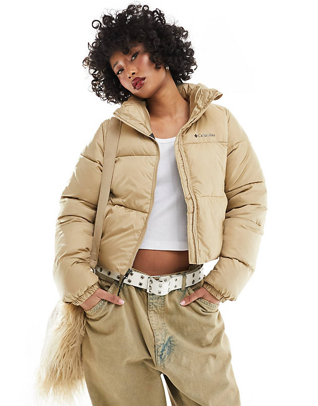 Columbia - puffect cropped jacket in beige exclusive at asos