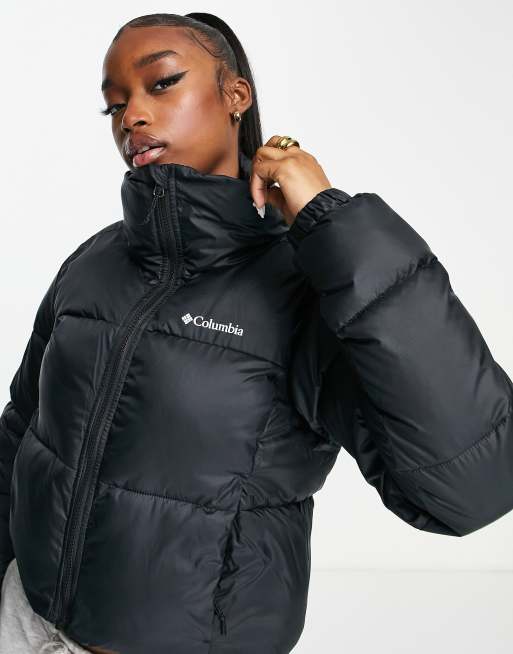 Columbia Puffect cropped jacket in black Exclusive at ASOS