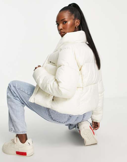 Columbia Puffect cropped jacket in chalk Exclusive at ASOS