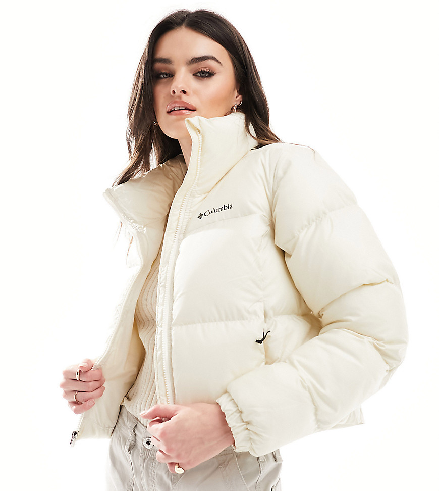 Columbia Puffect cropped jacket in cream Exclusive at ASOS-White