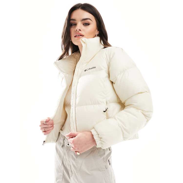 Cream cropped outlet jacket