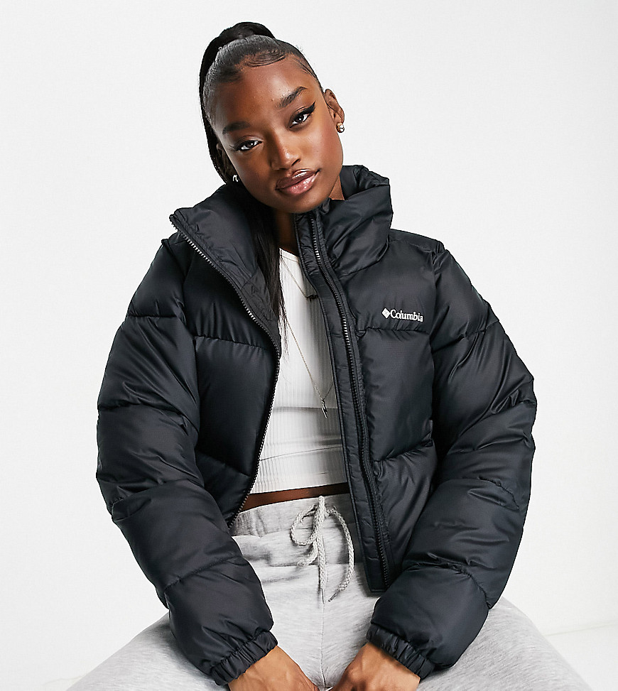 Columbia Puffect cropped puffer jacket in black Exclusive at ASOS