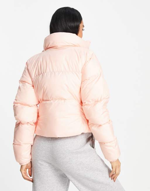 Light pink clearance cropped puffer jacket