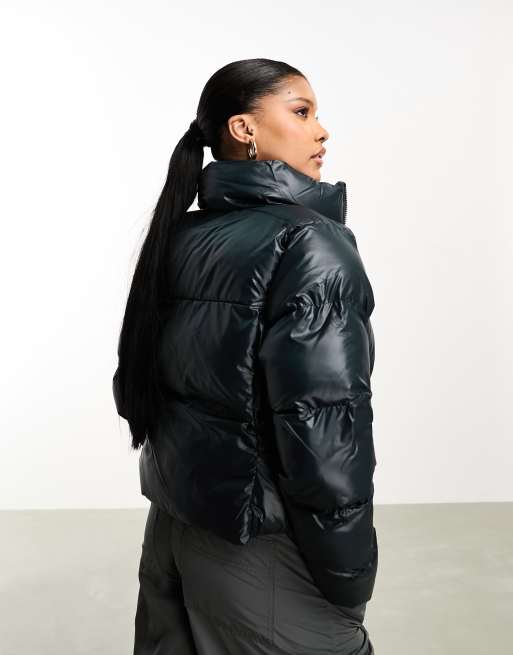 Columbia Puffect cropped puffer jacket in shiny black Exclusive at