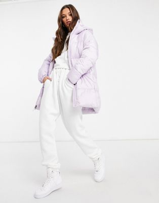 Columbia Puffect Mid Hooded jacket in lilac - ASOS Price Checker
