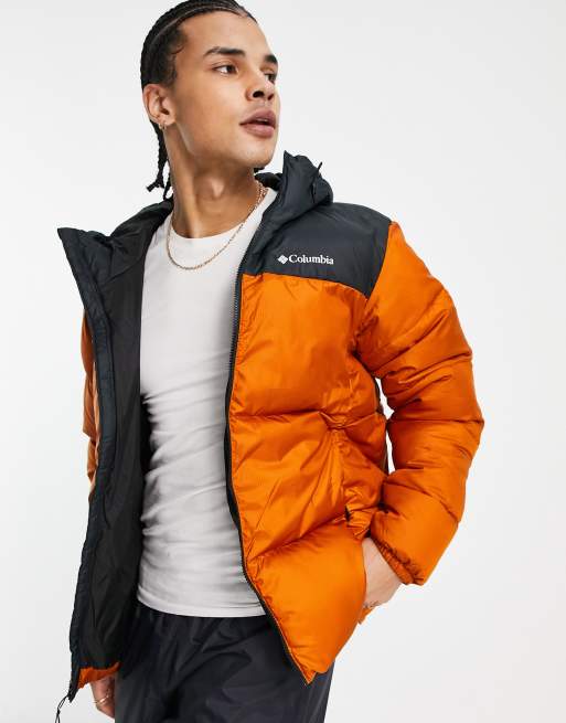 Columbia Puffect hooded puffer jacket in copper | ASOS