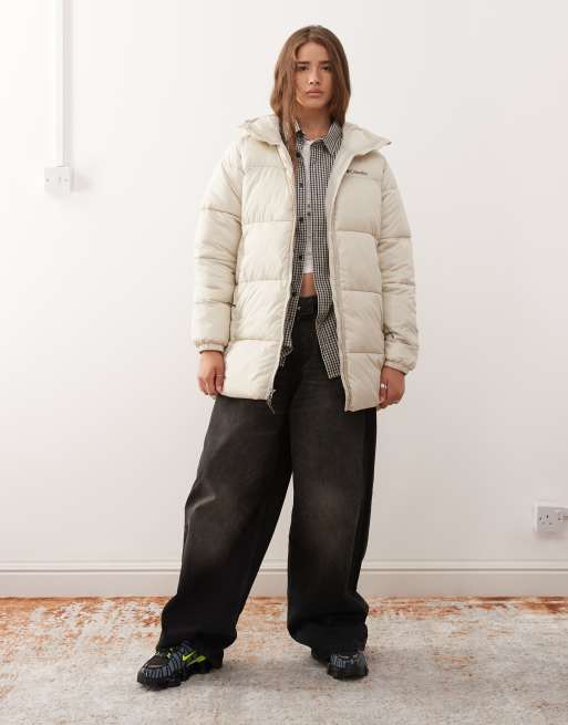Columbia Puffect II cropped puffer coat in beige