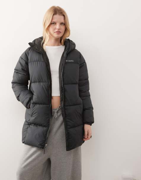 Columbia Puffect II puffer mid hooded jacket in black