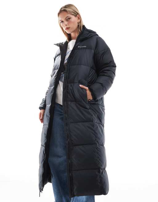 Columbia Puffect II long line puffer coat in black ASOS