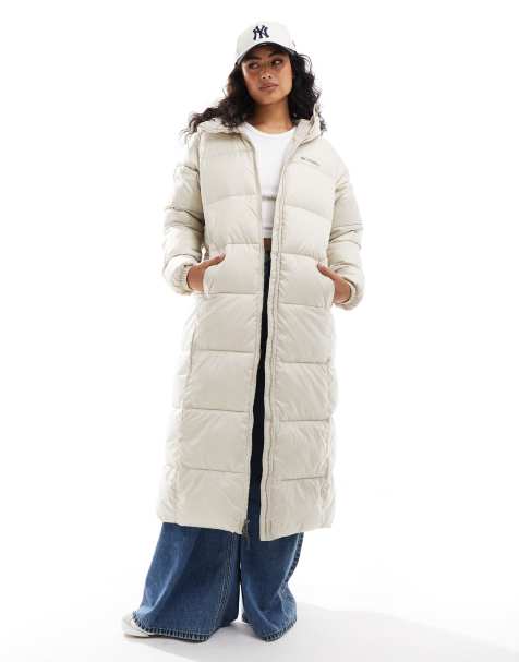 Columbia Puffect II long line puffer coat in dark stone - view 1