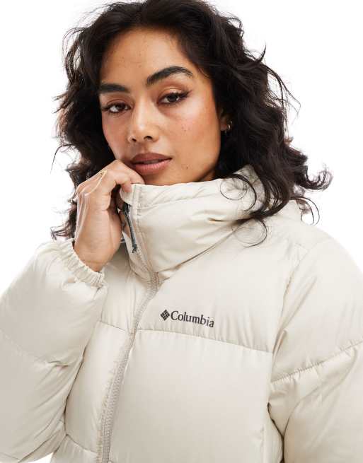 Columbia Puffect II long line puffer coat in dark stone ASOS