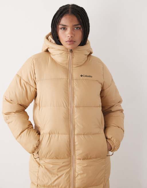 Columbia Puffect II long puffer coat in beige, 4 of 4