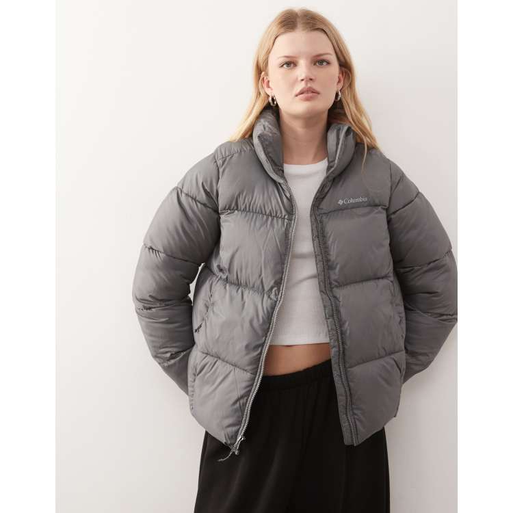 Columbia Puffect II puffer full zip jacket in city grey | ASOS