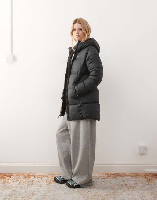 Columbia Puffect II puffer mid hooded jacket in black, 4 of 4