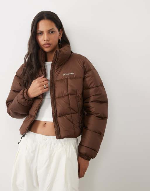 Columbia Puffect III cropped jakke i brun, 4 af 4