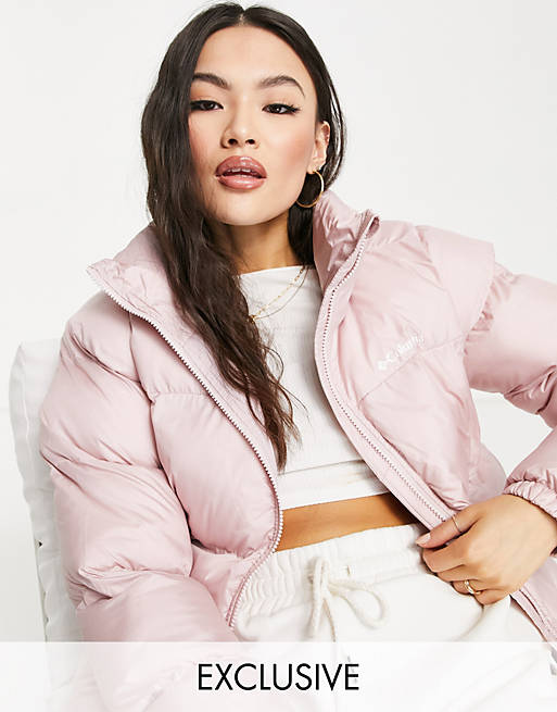 Columbia Puffect jacket in pink Exclusive at ASOS | ASOS