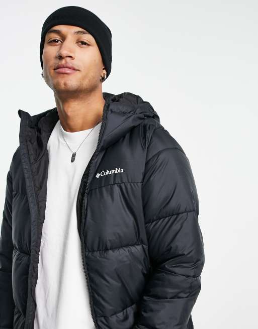 Columbia Puffect hooded jacket in black Exclusive at ASOS