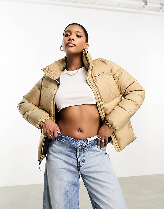 Columbia - puffect puffer jacket in beige exclusive at asos