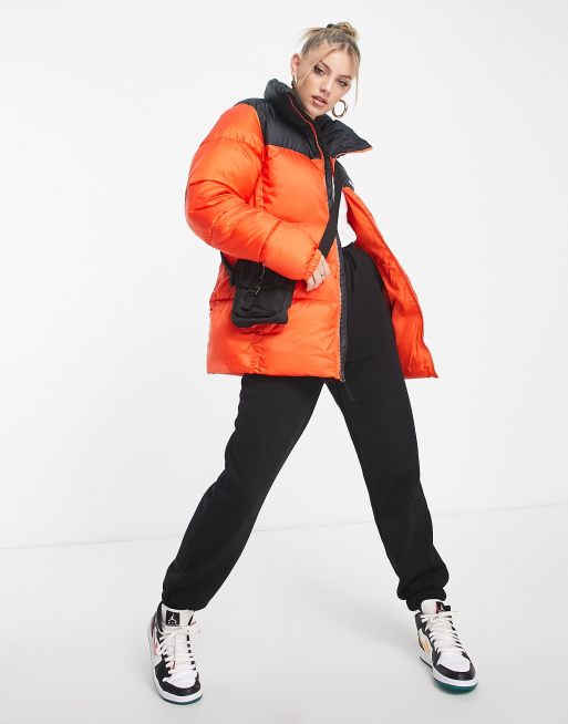 Columbia Puffect puffer jacket in black and red Exclusive at ASOS