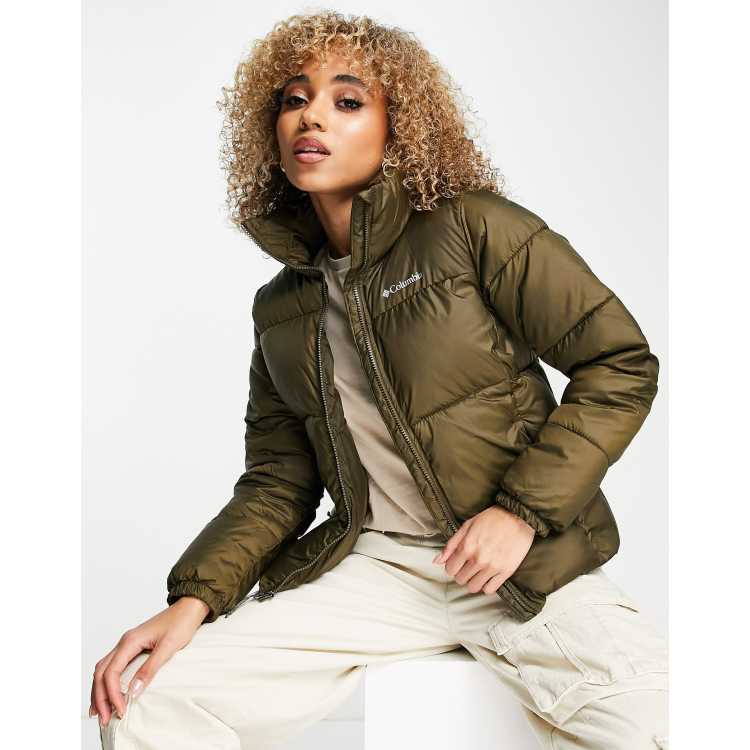 Khaki 2 in 1 Puffer Coat With Detachable Sleeves – AX Paris