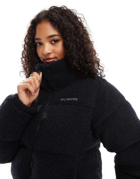 Columbia Puffect puffer sherpa jacket in black - view 1