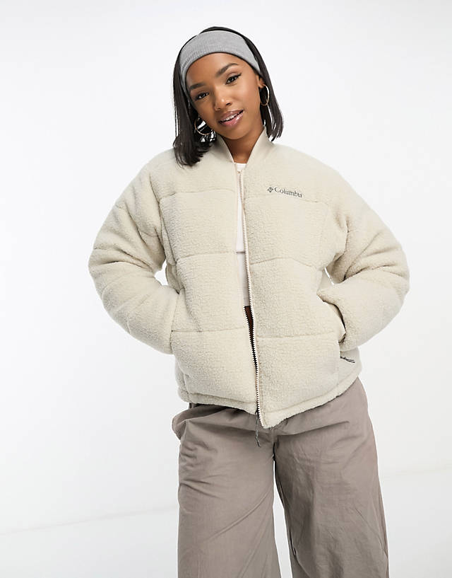 Columbia - puffect sherpa bomber jacket in stone