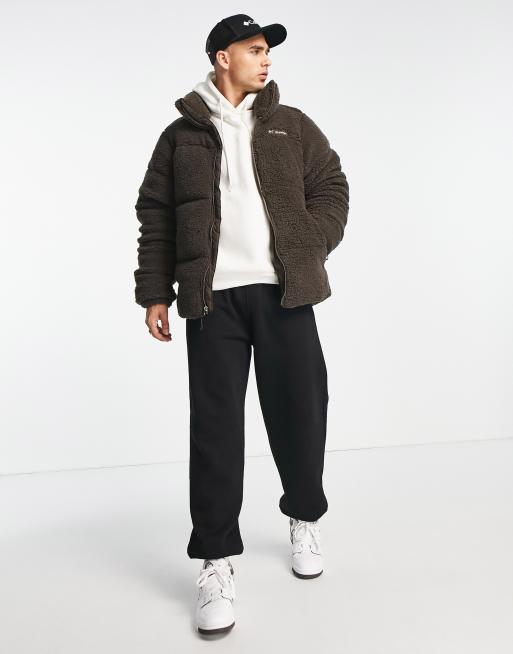 Columbia Puffect sherpa puffer jacket in brown Exclusive at ASOS | ASOS