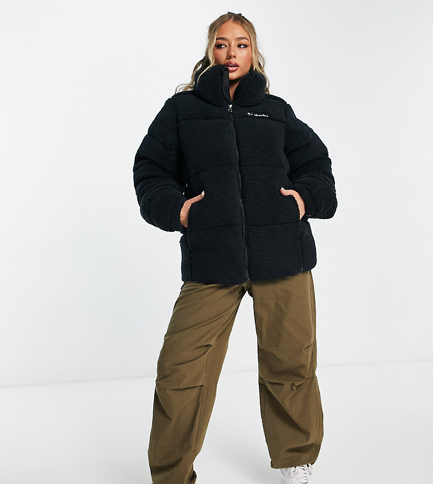Columbia Puffect sherpa unisex puffer jacket in black Exclusive at ASOS