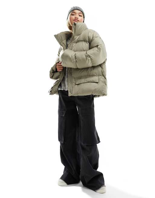 Columbia Puffect Surplus oversized puffer coat in tusk Exclusive to ASOS