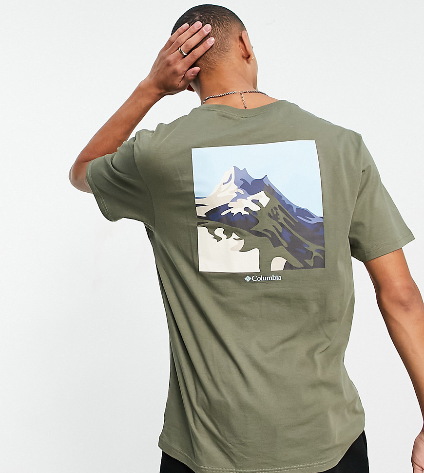 Columbia Range back print T-shirt in khaki - Exclusive to ASOS-Green