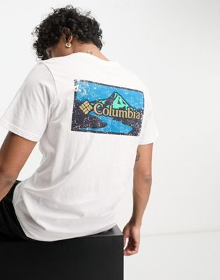 Columbia Rapid Ridge back graphic t-shirt in white exclusive to ASOS