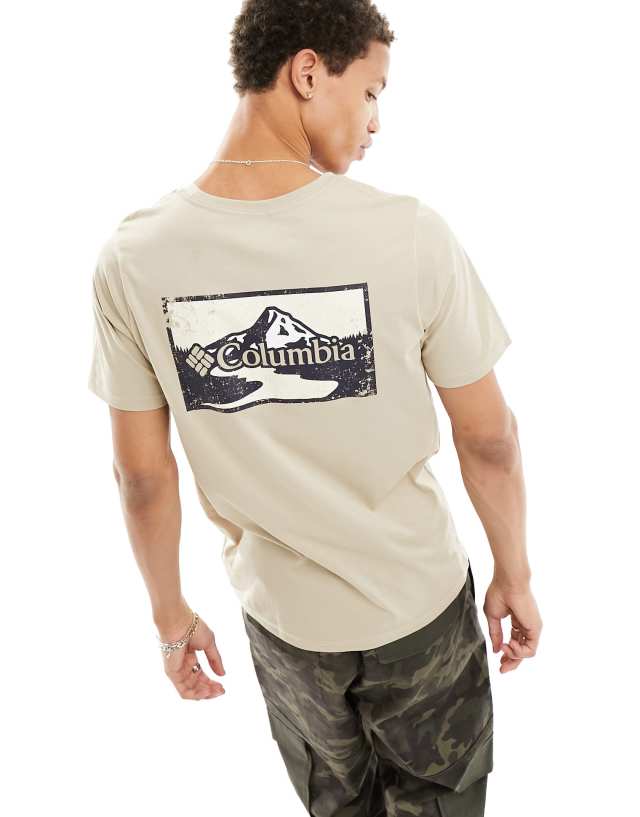 Columbia - rapid ridge back print t-shirt in beige exclusive at asos