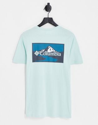 Columbia Rapid Ridge back print t-shirt in light green Exclusive at ASOS