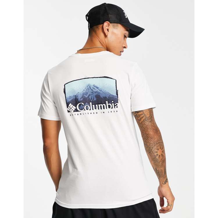 Columbia Rapid Ridge cotton back graphic t-shirt in white